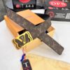 693202d53a89a121ed550cb7 LV Men's Belt, Latest ZP Mold Design, Genuine Leather, 4.0cm Width, Steel Hardware