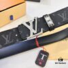 693202d73a89a121ed550cd4 LV Men's Belt Louis Vuitton Latest Style ZP Synchronized Monogram Fabric Genuine Cowhide Steel Buckle 4.0cm