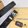 693202d73a89a121ed550cd5 LV Men's Belt Louis Vuitton Latest Style ZP Synchronized Monogram Fabric Genuine Cowhide Steel Buckle 4.0cm