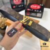LV Men's Belt, Latest Design, ZP Molded, Monogram Canvas Fabric, Genuine Cowhide Leather, Heavy-Duty Steel Buckle, 4.0cm Width