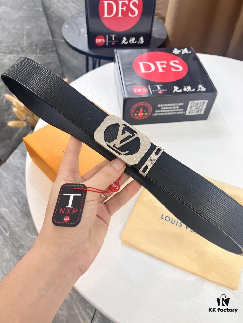 693202d93a89a121ed550ce3 Top-Tier Louis Vuitton LV Belt – Genuine French Calfskin with NXP RFID Chip, 3.8cm Width, Premium Duty-Free Gift Box