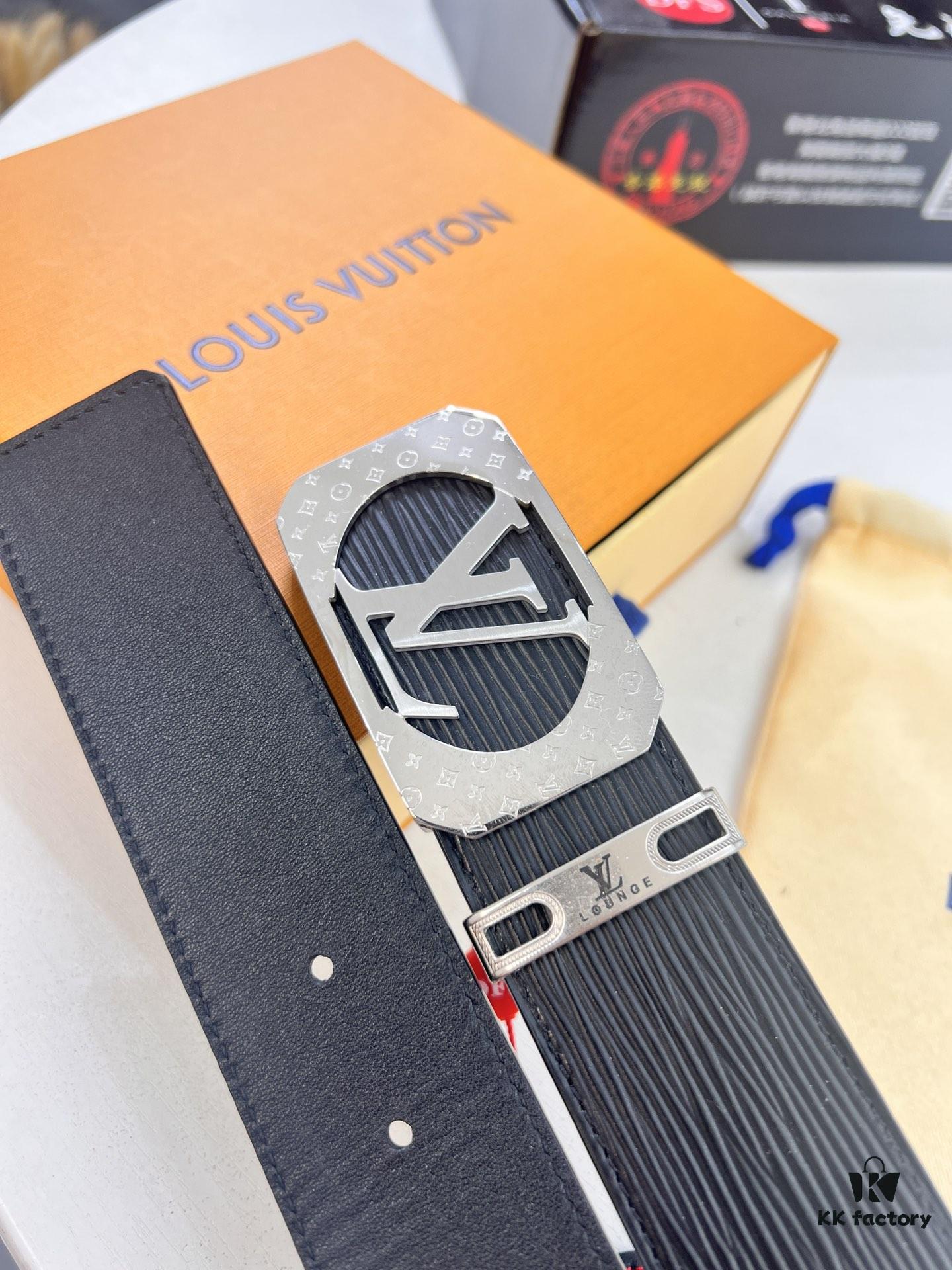 693202d93a89a121ed550ce5 Top-Tier Louis Vuitton LV Belt – Genuine French Calfskin with NXP RFID Chip, 3.8cm Width, Premium Duty-Free Gift Box