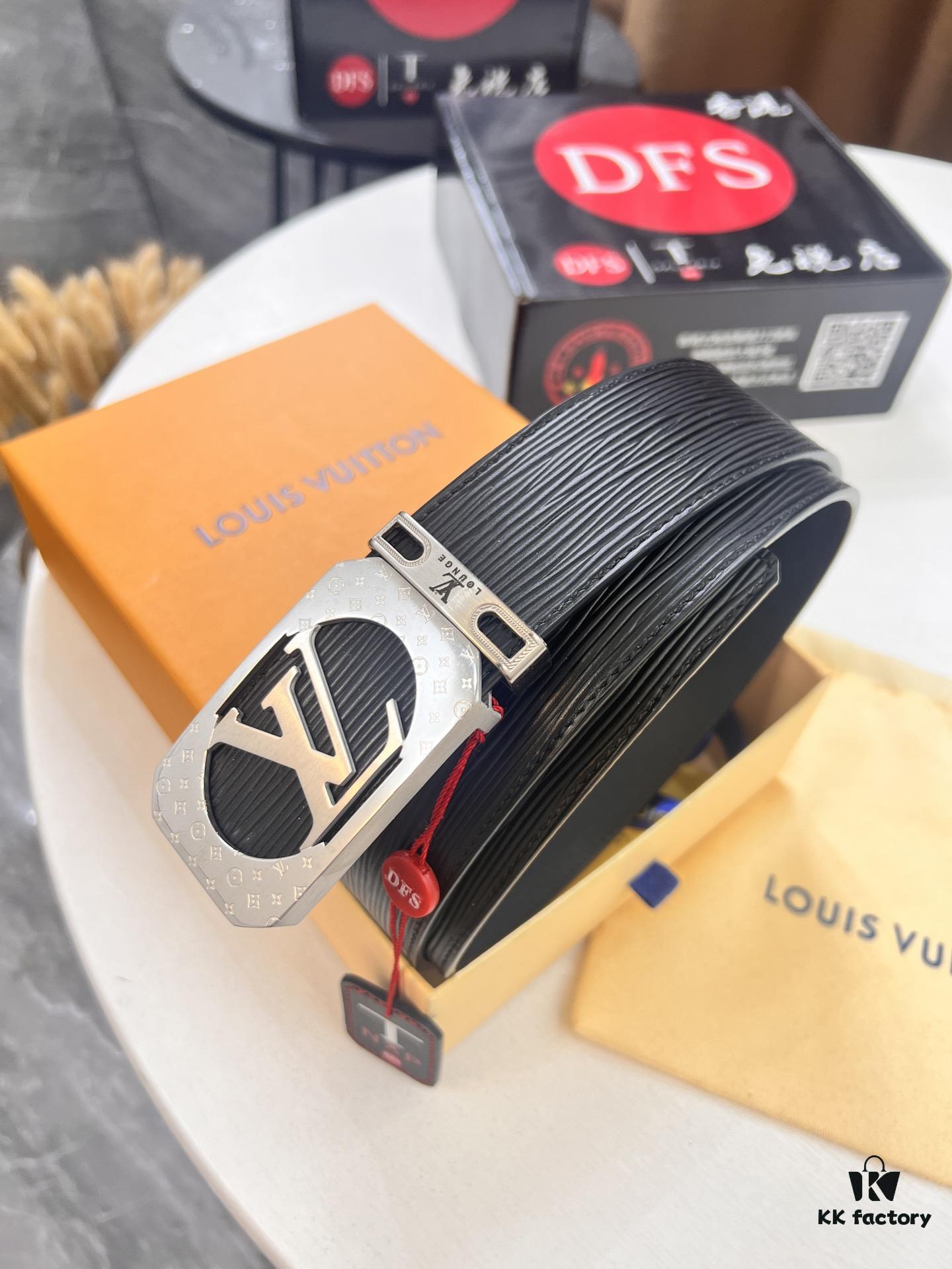 693202d93a89a121ed550ce7 Top-Tier Louis Vuitton LV Belt – Genuine French Calfskin with NXP RFID Chip, 3.8cm Width, Premium Duty-Free Gift Box