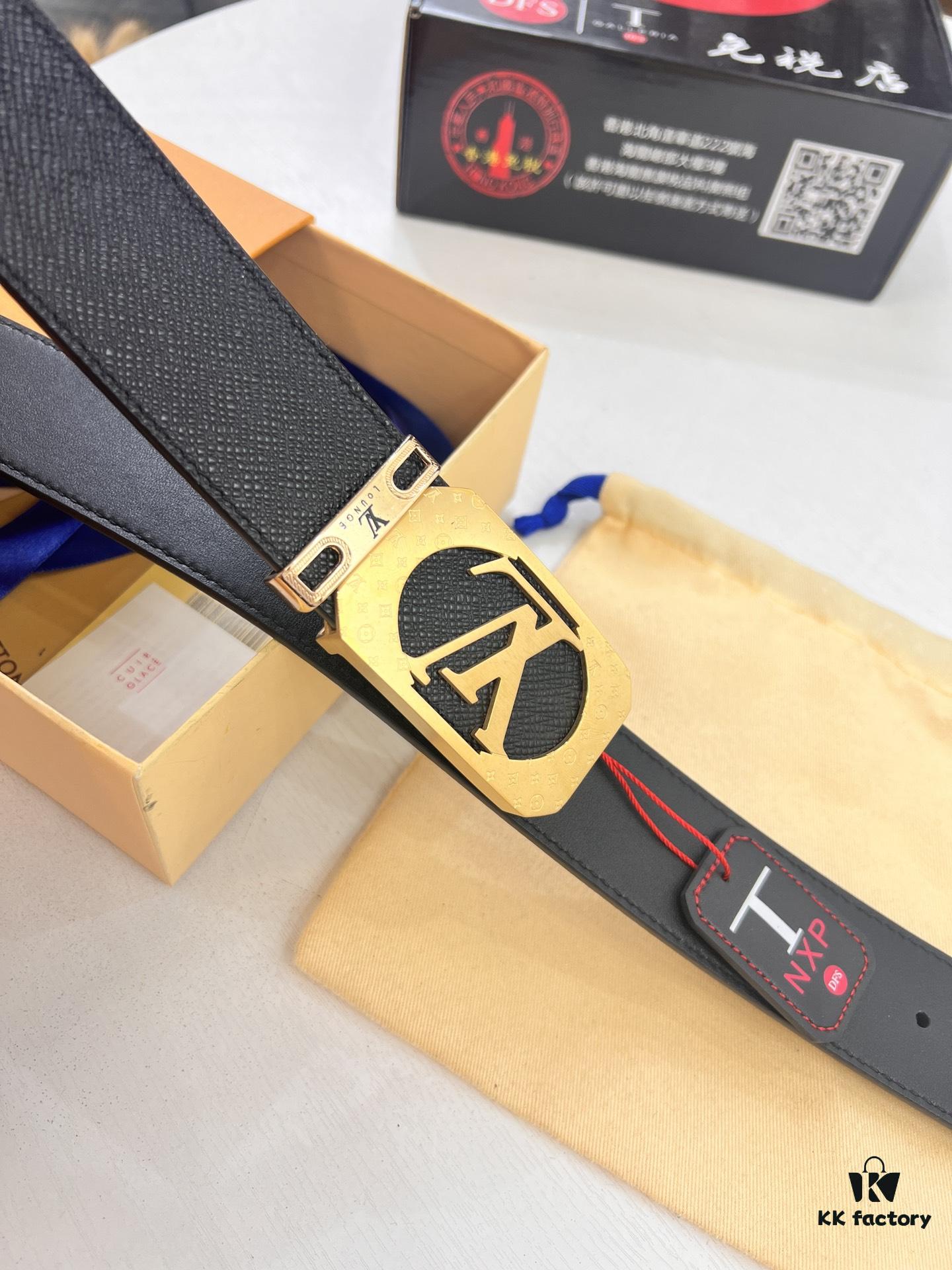 693202d93a89a121ed550cee Top-Tier Louis Vuitton LV Belt, Genuine French Water-Grain Calfskin, 3.8cm Width, Original Hong Kong Duty-Free T Gift Box, NXP RFID Chip (Verifiable on Official Website), Premium Stainless Steel Hardware