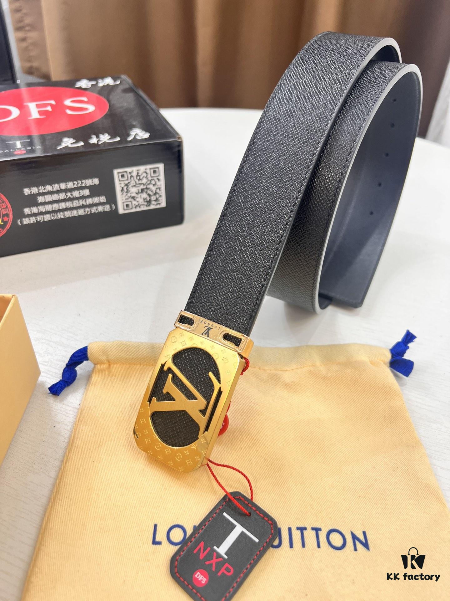 693202d93a89a121ed550cef Top-Tier Louis Vuitton LV Belt, Genuine French Water-Grain Calfskin, 3.8cm Width, Original Hong Kong Duty-Free T Gift Box, NXP RFID Chip (Verifiable on Official Website), Premium Stainless Steel Hardware
