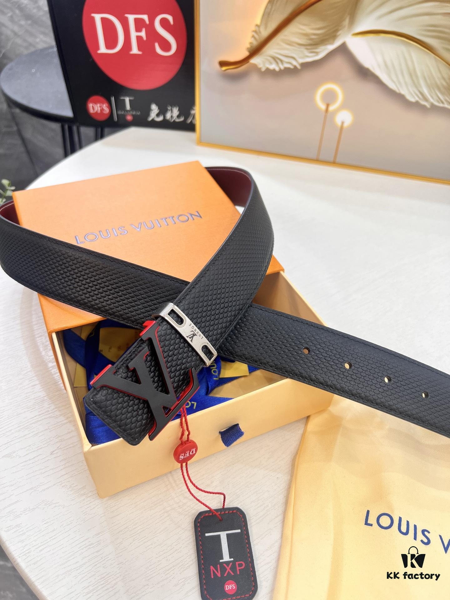 693202da3a89a121ed550cf8 Top-Tier Louis Vuitton LV Belt, Original Factory Hong Kong Duty-Free T Gift Box, Genuine Full-Grain French Calfskin, 3.8cm Width, NXP RFID Chip Compatible with Official Website Verification