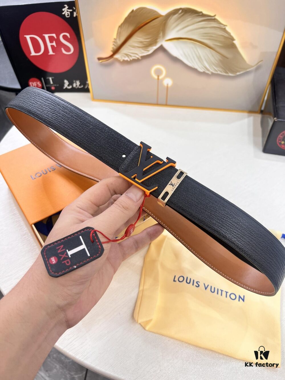 693202da3a89a121ed550cfa Top-Tier Louis Vuitton LV Belt, Genuine First-Layer French Calfskin, 3.8cm Width, Original Factory Premium Duty-Free Hong Kong Gift Box, NXP RFID Tag (Verifiable on Official Website), Stainless Steel Hardware