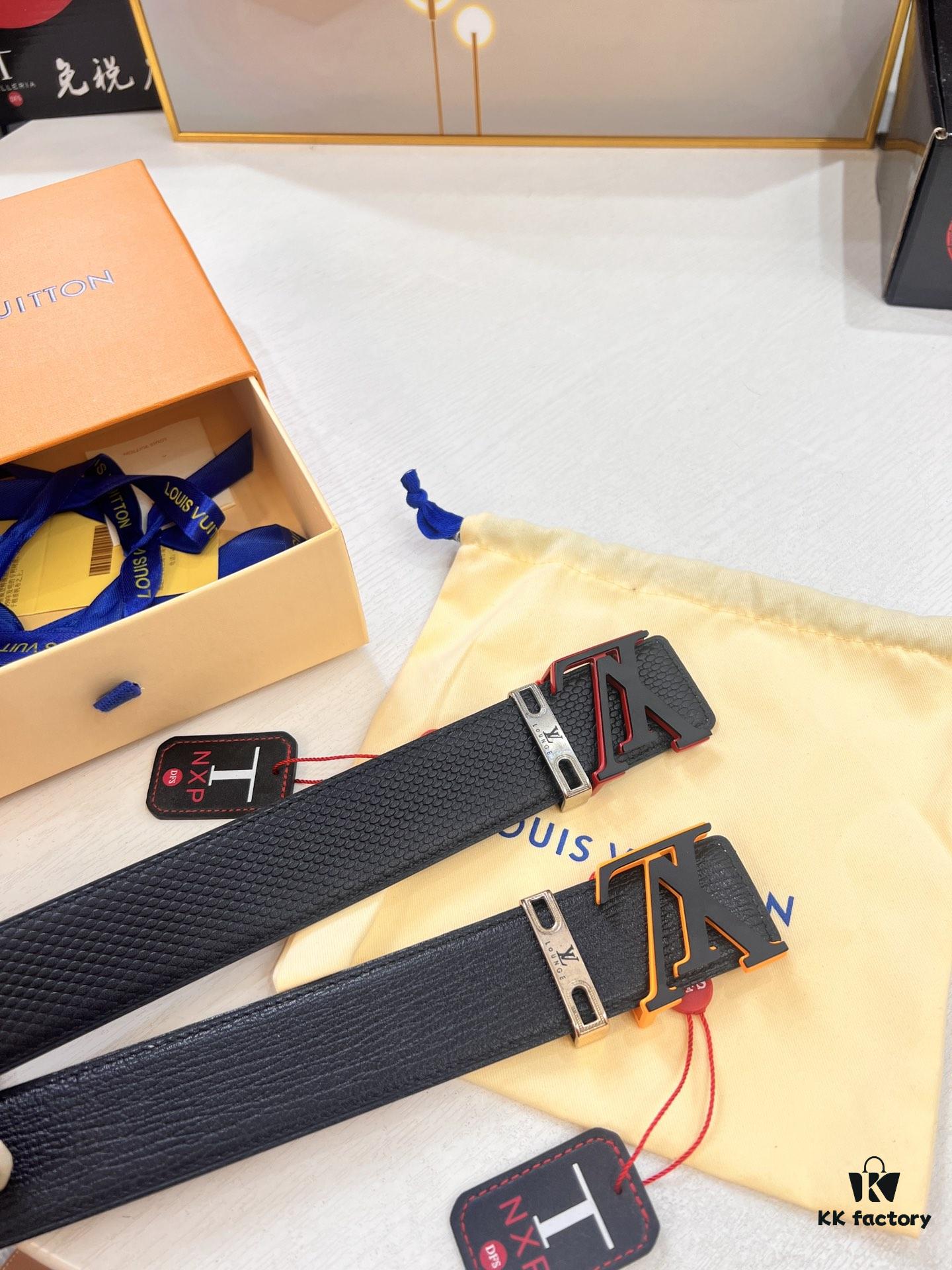 693202db3a89a121ed550d00 Top-Tier Louis Vuitton LV Belt, Genuine First-Layer French Calfskin, 3.8cm Width, Original Factory Premium Duty-Free Hong Kong Gift Box, NXP RFID Tag (Verifiable on Official Website), Stainless Steel Hardware