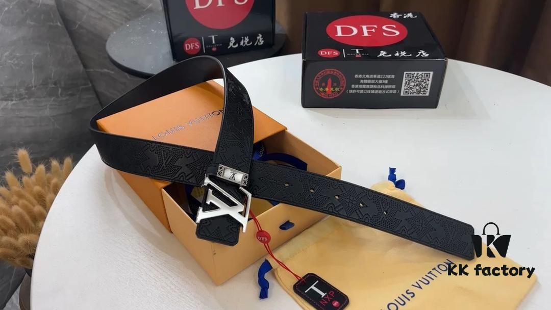 693202db3a89a121ed550d01 LV New Embossed Leather Belt, Fashionable Casual Reversible Style with Video Anti-Counterfeit Authentication