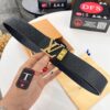 693202db3a89a121ed550d03 Top-Tier Louis Vuitton LV Pattern Belt, Genuine Full-Grain Calfskin with NXP Smart Chip, 3.8cm Width, Hong Kong Duty-Free Gift Box
