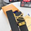 693202db3a89a121ed550d05 Top-Tier Louis Vuitton LV Pattern Belt, Genuine Full-Grain Calfskin with NXP Smart Chip, 3.8cm Width, Hong Kong Duty-Free Gift Box