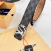 693202de3a89a121ed550d27 LV Men's Belt, New Arrival, High-End Custom Leather, ZP Synchronized, Original Factory Plaid Imported Fabric, Full Grain Suede Cowhide, Corroded Letter Hardware, 3.8cm Width