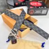 693202de3a89a121ed550d28 LV Men's Belt, New Arrival, High-End Custom Leather, ZP Synchronized, Original Factory Plaid Imported Fabric, Full Grain Suede Cowhide, Corroded Letter Hardware, 3.8cm Width