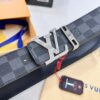 693202df3a89a121ed550d35 Louis Vuitton LV Men's Belt, Latest Design, ZP Molded, Matching Monogram Fabric, Full-Grain Cowhide Leather, Heavy-Duty Stainless Steel Buckle, 4.0cm Width
