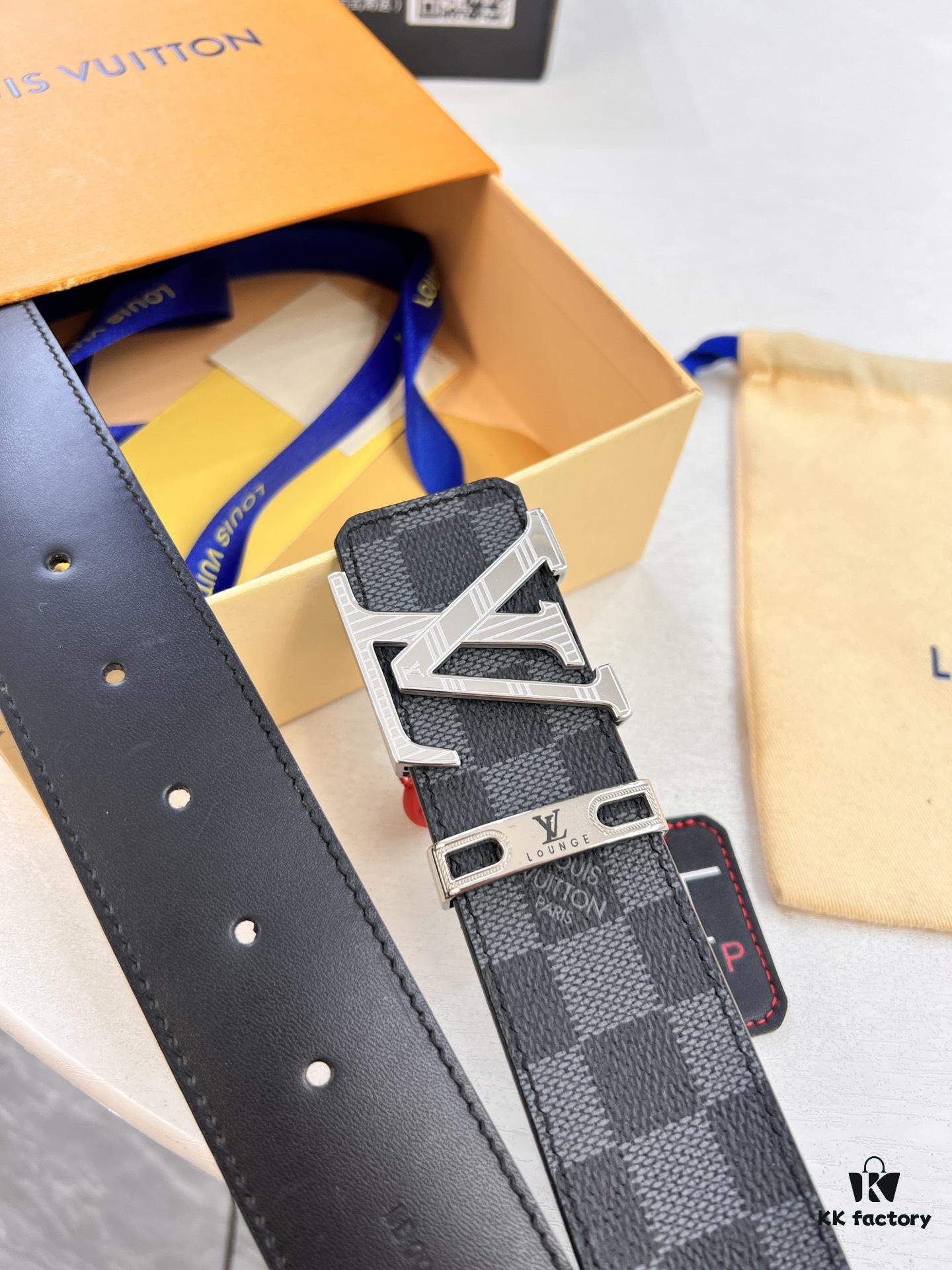 693202df3a89a121ed550d36 Louis Vuitton LV Men's Belt, Latest Design, ZP Molded, Matching Monogram Fabric, Full-Grain Cowhide Leather, Heavy-Duty Stainless Steel Buckle, 4.0cm Width