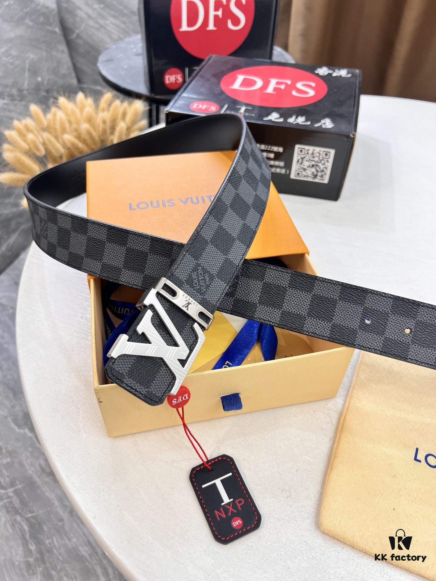 693202df3a89a121ed550d39 Louis Vuitton LV Men's Belt, Latest Design, ZP Molded, Matching Monogram Fabric, Full-Grain Cowhide Leather, Heavy-Duty Stainless Steel Buckle, 4.0cm Width