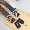 693202df3a89a121ed550d3a Louis Vuitton LV Men's Belt, Latest Design, ZP Molded, Matching Monogram Fabric, Full-Grain Cowhide Leather, Heavy-Duty Stainless Steel Buckle, 4.0cm Width