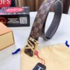 693202e03a89a121ed550d3e LV Men's Belt, ZP Molded New Style, Genuine Leather, 4.0cm Width, High-Quality with NXP Anti-Counterfeit Chip