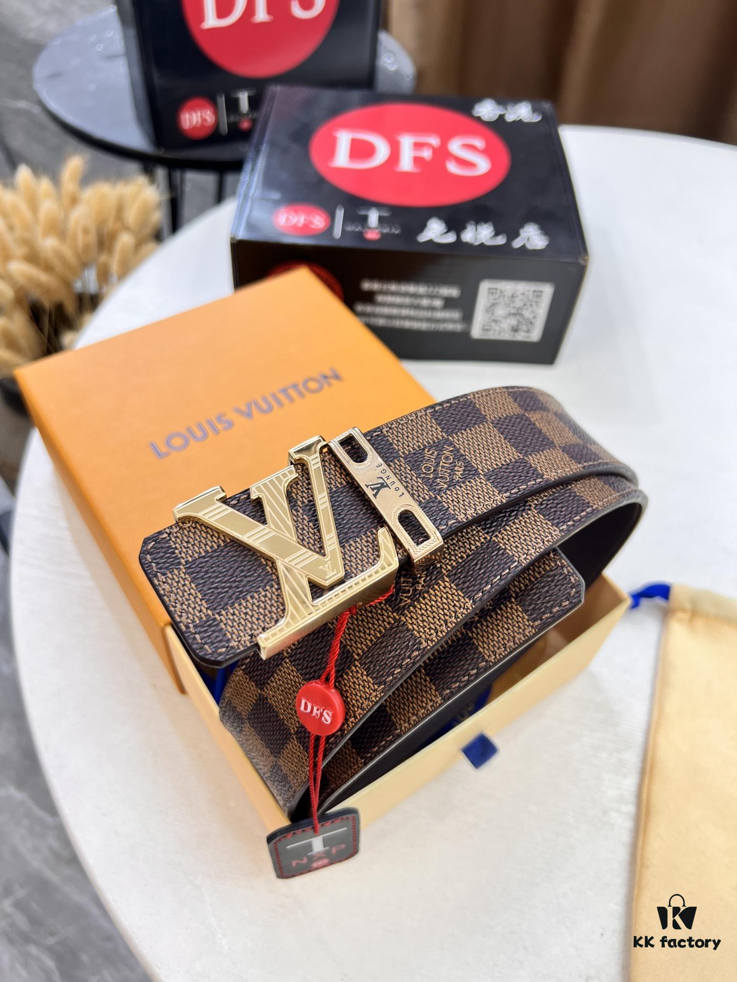 693202e03a89a121ed550d3f LV Men's Belt, ZP Molded New Style, Genuine Leather, 4.0cm Width, High-Quality with NXP Anti-Counterfeit Chip