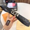693202e03a89a121ed550d44 Louis Vuitton Automatic Buckle Belt, Top-Quality Genuine Leather, 3.5cm Width, Imported Calfskin with Grid Pattern, Smooth Slide Mechanism, Stainless Steel Hardware
