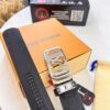 693202e03a89a121ed550d46 Louis Vuitton Automatic Buckle Belt, Top-Quality Genuine Leather, 3.5cm Width, Imported Calfskin with Grid Pattern, Smooth Slide Mechanism, Stainless Steel Hardware