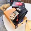 693202e03a89a121ed550d47 Louis Vuitton Automatic Buckle Belt, Top-Quality Genuine Leather, 3.5cm Width, Imported Calfskin with Grid Pattern, Smooth Slide Mechanism, Stainless Steel Hardware