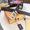 693202e03a89a121ed550d49 Louis Vuitton Automatic Buckle Belt, Top-Quality Genuine Leather, 3.5cm Width, Imported Calfskin with Grid Pattern, Smooth Slide Mechanism, Stainless Steel Hardware