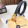 693202e13a89a121ed550d4f Louis Vuitton Automatic Buckle Belt, Premium Cowhide, Imported Top Layer Leather with Grid Pattern, Fine Grain Leather, 3.5cm Width, Top-Quality Business Formal Belt
