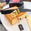 693202e13a89a121ed550d50 Louis Vuitton Automatic Buckle Belt, Premium Cowhide, Imported Top Layer Leather with Grid Pattern, Fine Grain Leather, 3.5cm Width, Top-Quality Business Formal Belt