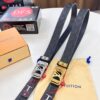 693202e13a89a121ed550d51 Louis Vuitton Automatic Buckle Belt, Premium Cowhide, Imported Top Layer Leather with Grid Pattern, Fine Grain Leather, 3.5cm Width, Top-Quality Business Formal Belt
