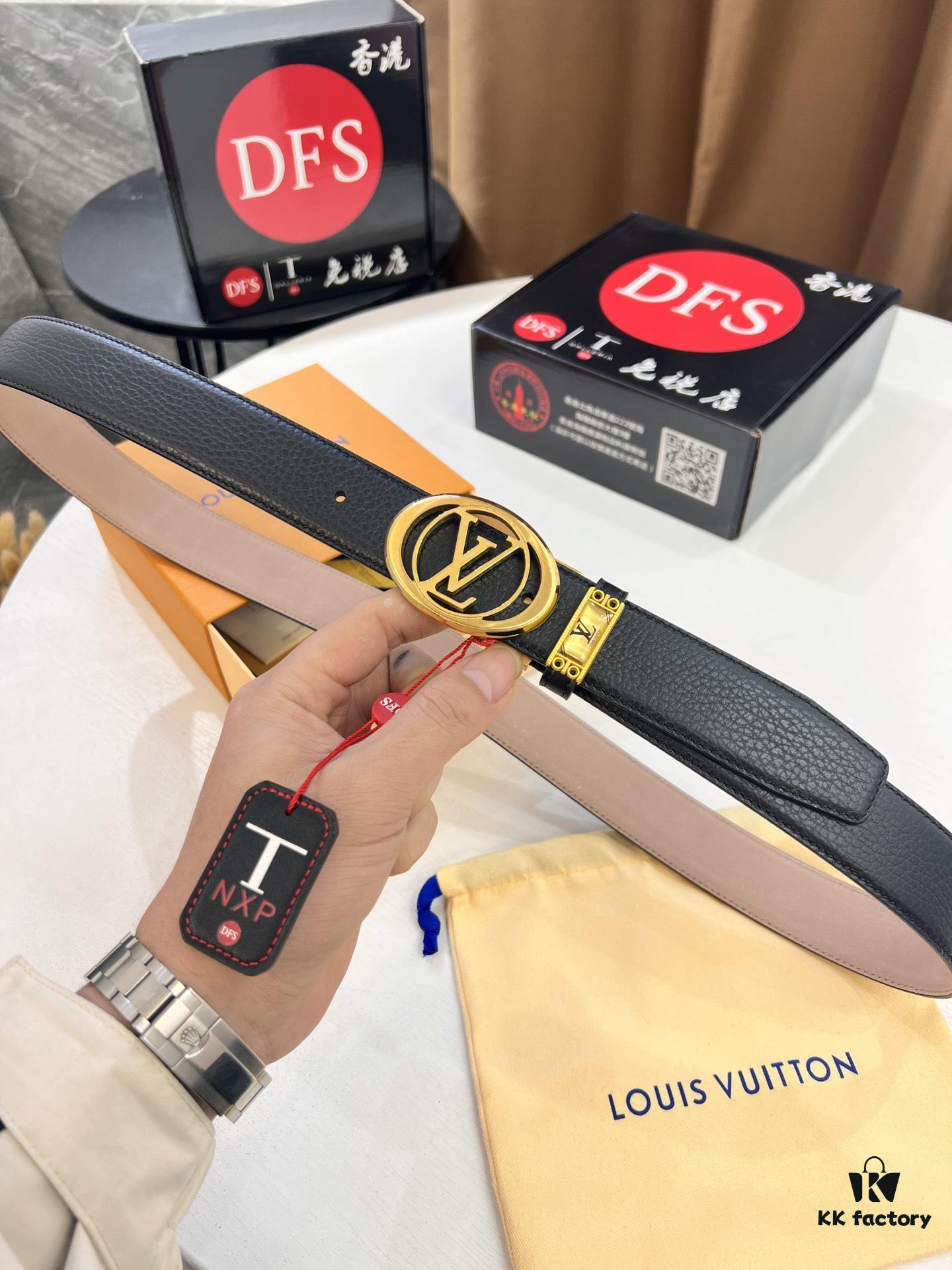 693202e13a89a121ed550d53 Louis Vuitton Belt, Top-Quality Genuine Leather with LV Stainless Steel Hardware, 3.5 cm Width