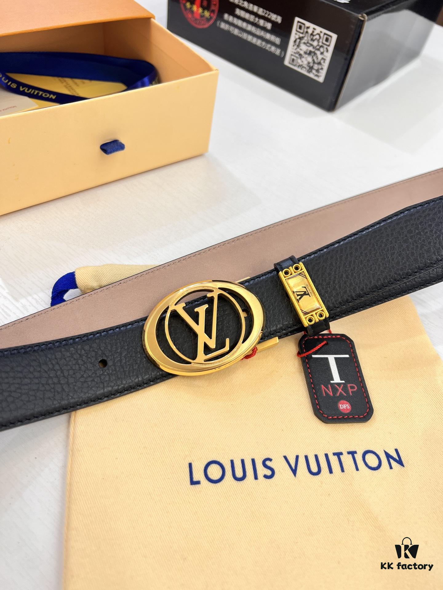 693202e13a89a121ed550d54 Louis Vuitton Belt, Top-Quality Genuine Leather with LV Stainless Steel Hardware, 3.5 cm Width