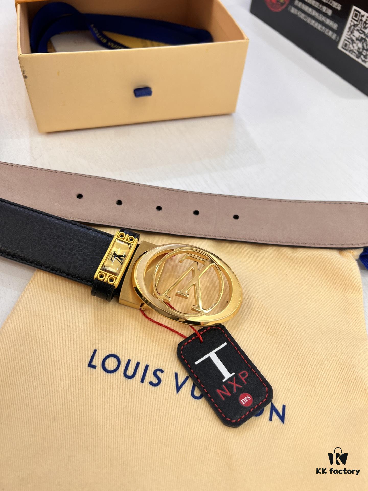 693202e13a89a121ed550d55 Louis Vuitton Belt, Top-Quality Genuine Leather with LV Stainless Steel Hardware, 3.5 cm Width