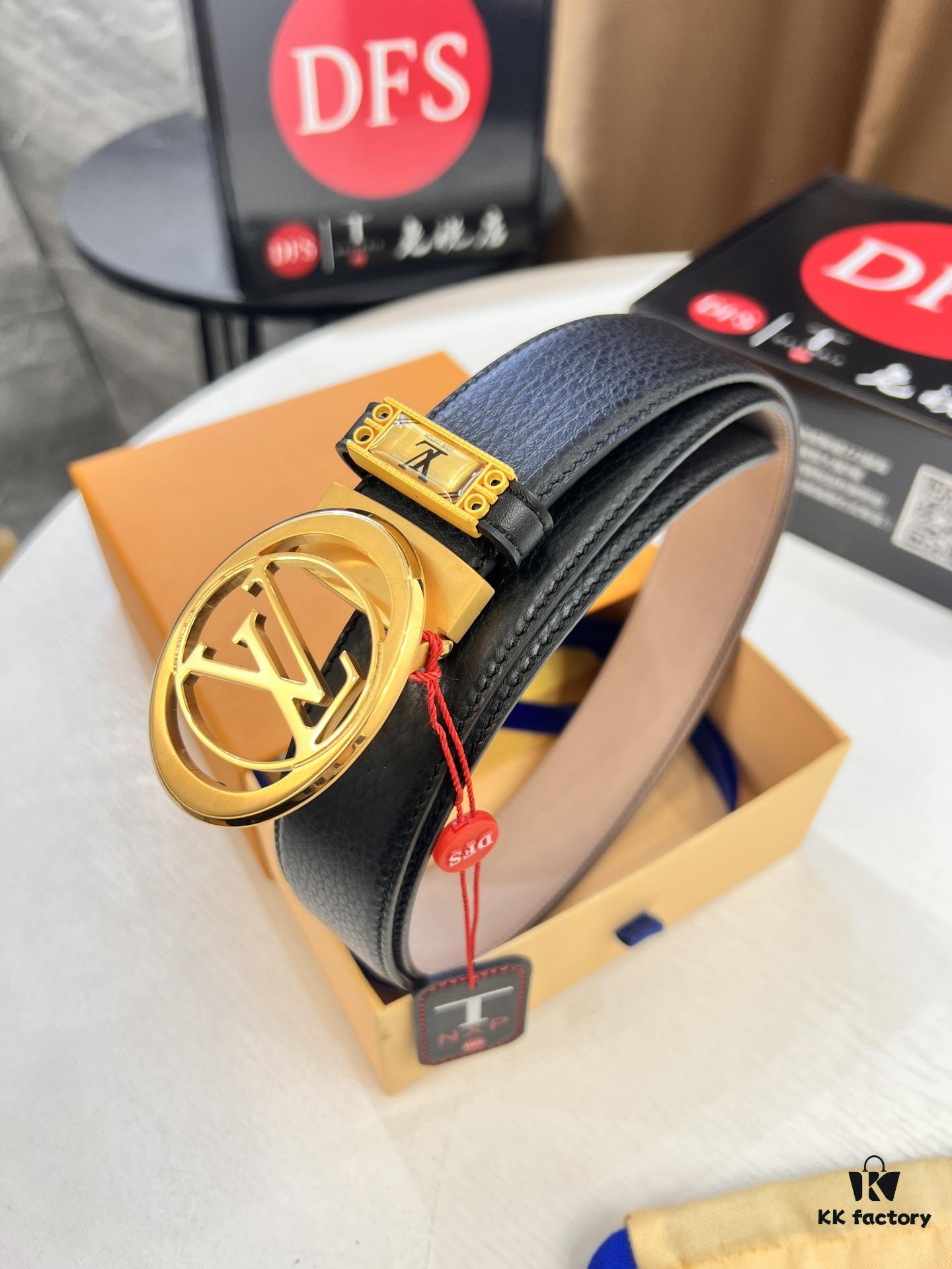 693202e13a89a121ed550d56 Louis Vuitton Belt, Top-Quality Genuine Leather with LV Stainless Steel Hardware, 3.5 cm Width