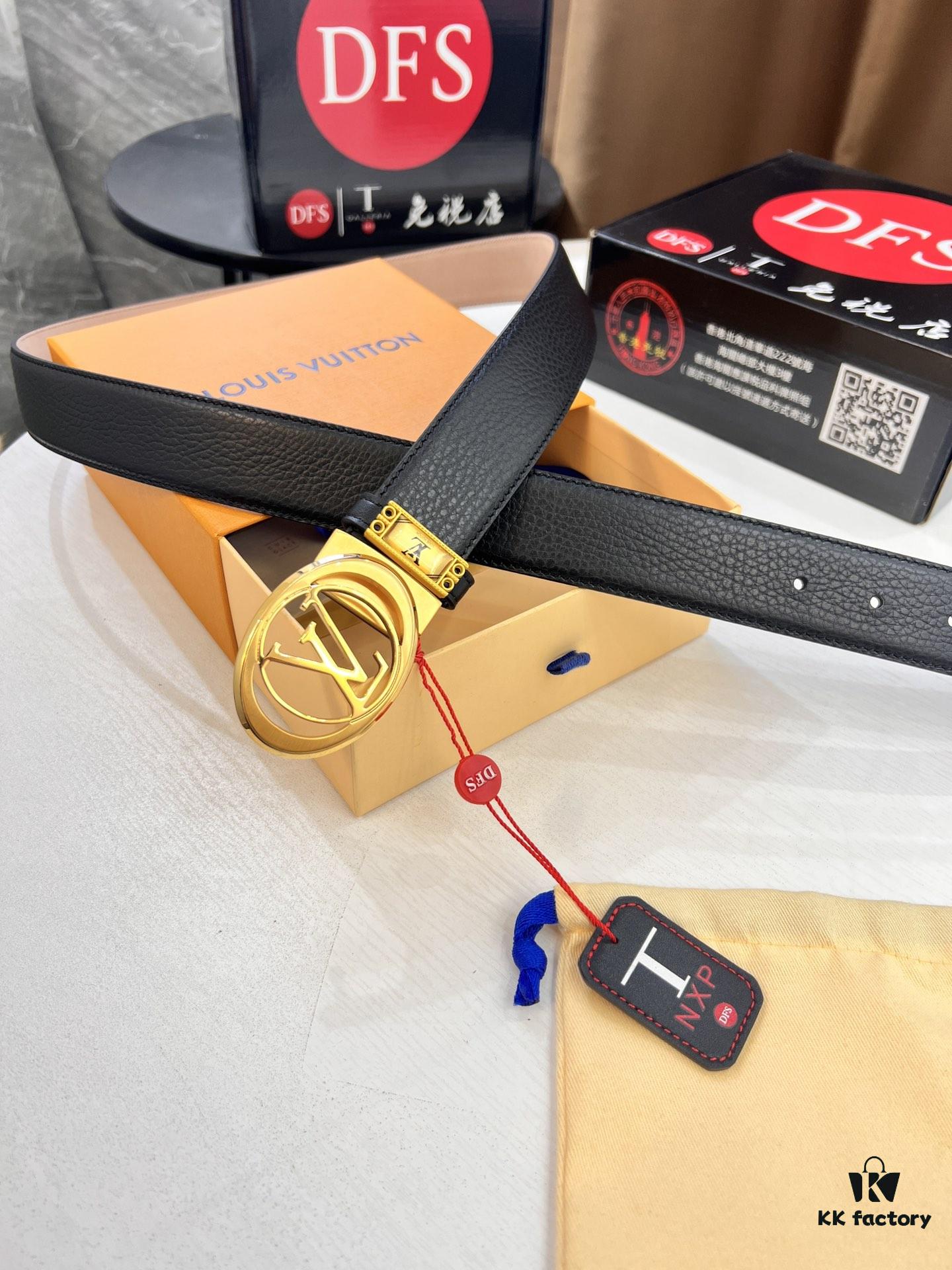 693202e23a89a121ed550d58 Louis Vuitton Belt, Top-Quality Genuine Leather with LV Stainless Steel Hardware, 3.5 cm Width
