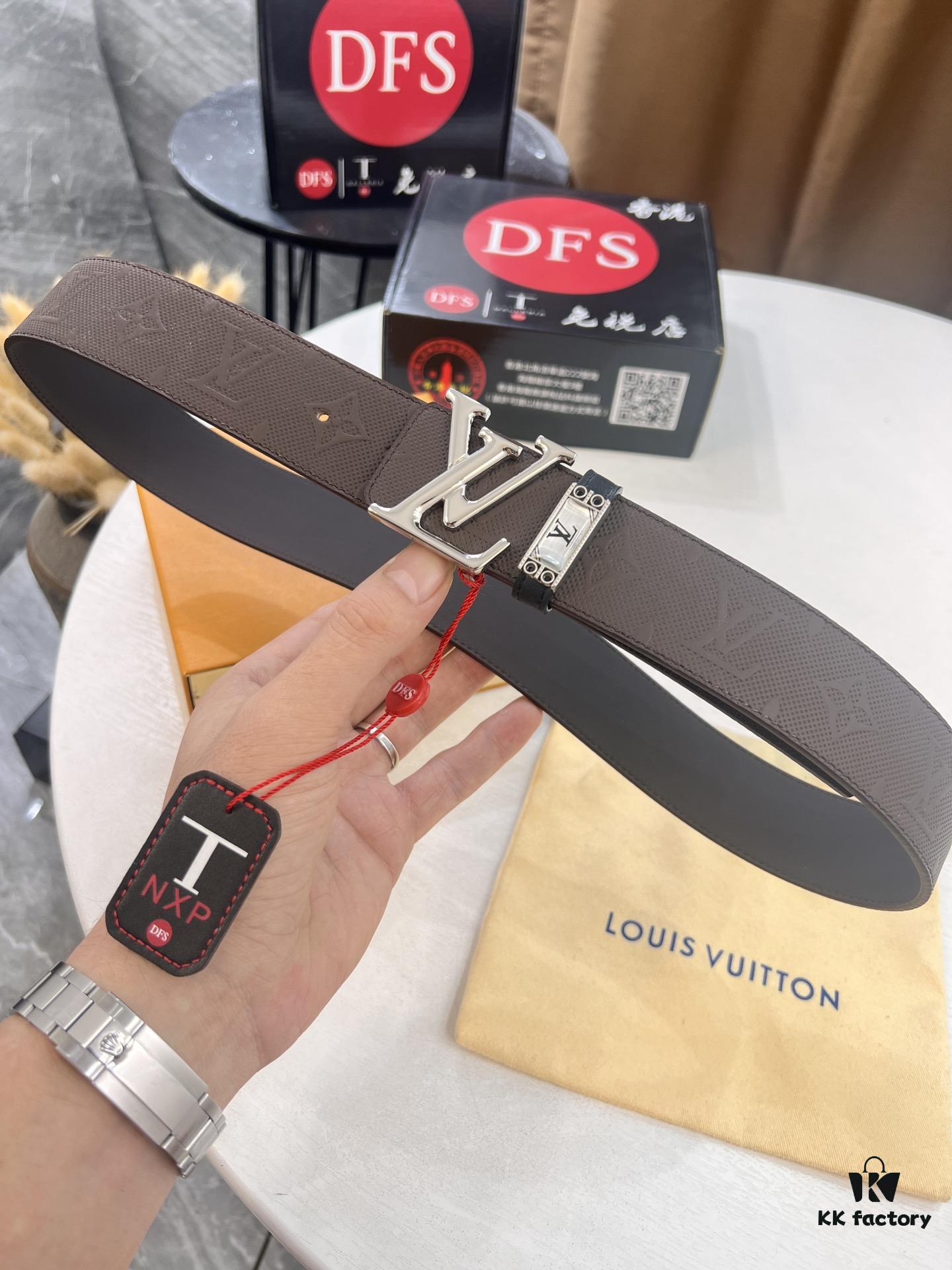 693202e33a89a121ed550d6c Arrival of Louis Vuitton LV Men's Belt, ZP Mold Design, Imported Genuine Original Print, Full-Grain Calfskin Leather, Reversible Double-Sided Use, 3.8cm Width