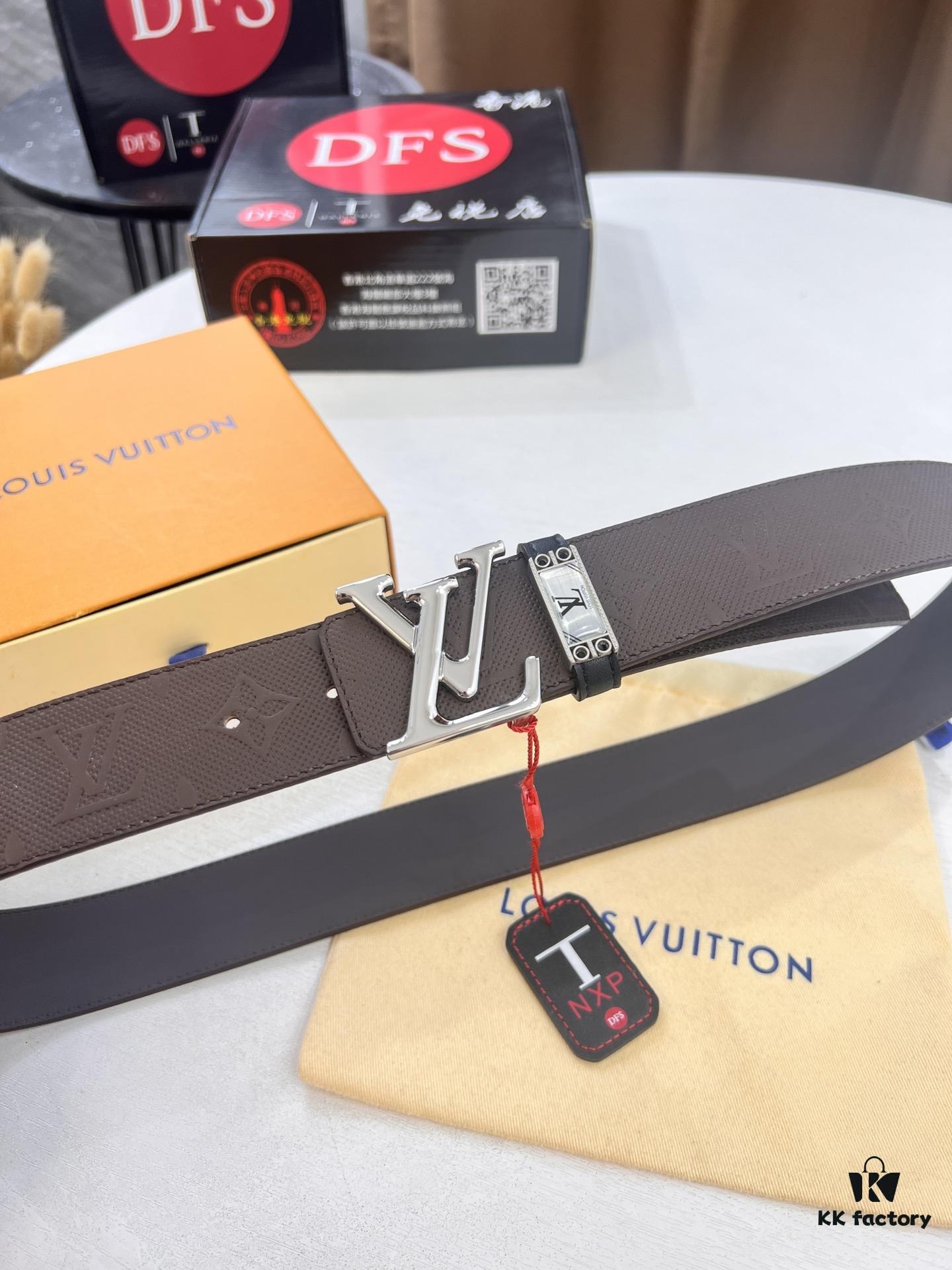 693202e33a89a121ed550d6d Arrival of Louis Vuitton LV Men's Belt, ZP Mold Design, Imported Genuine Original Print, Full-Grain Calfskin Leather, Reversible Double-Sided Use, 3.8cm Width