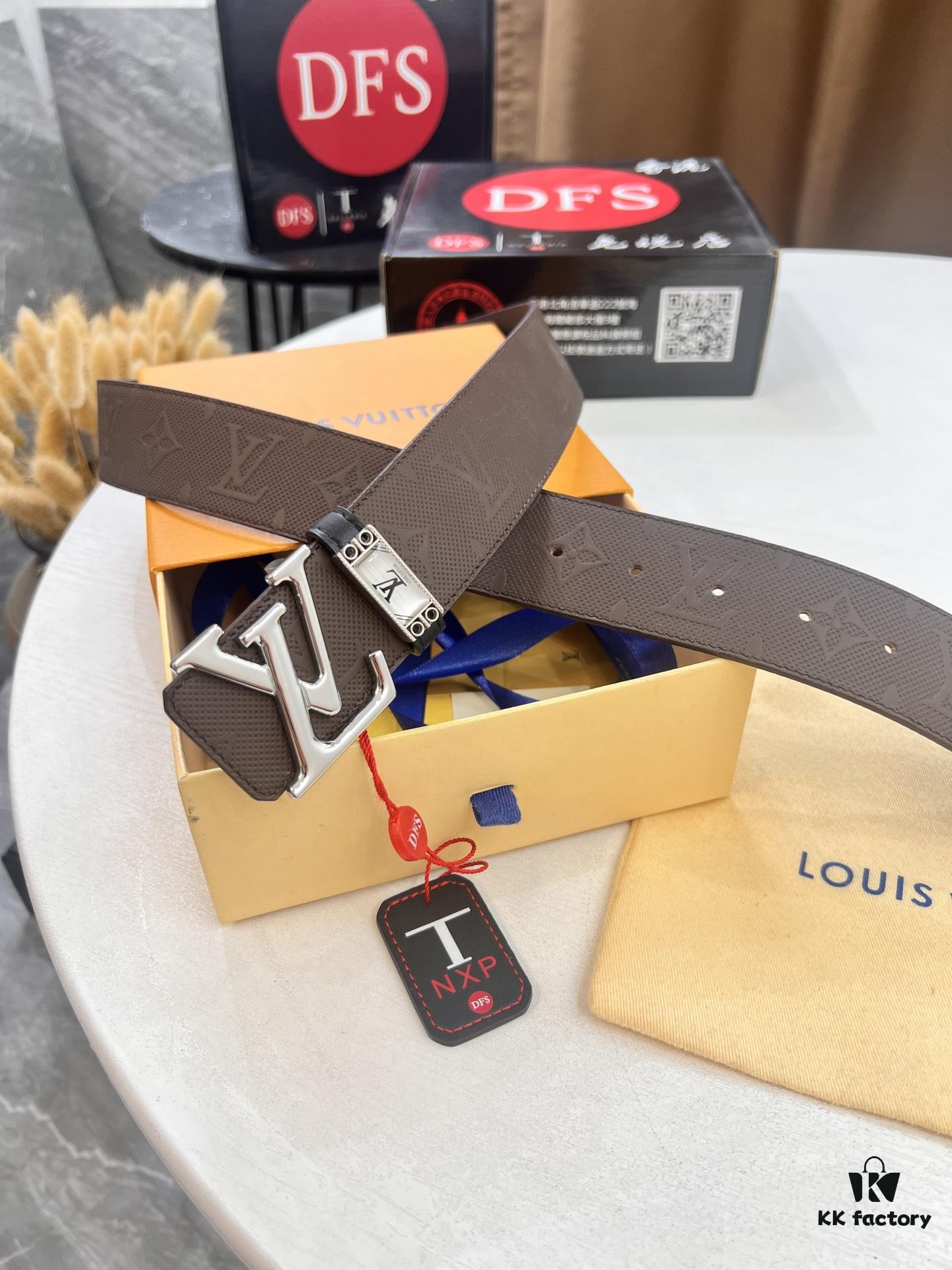 693202e43a89a121ed550d71 Arrival of Louis Vuitton LV Men's Belt, ZP Mold Design, Imported Genuine Original Print, Full-Grain Calfskin Leather, Reversible Double-Sided Use, 3.8cm Width