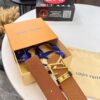 693202e43a89a121ed550d75 LV Men's Belt Arrival, Genuine Photos, ZP Mold Design, Imported Original Factory Print, Full-Grain Cowhide Leather, Refined Metal Letters, Reversible Double-Sided Use, 3.8cm Width