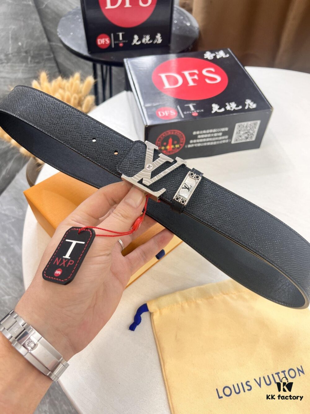 693202e53a89a121ed550d7c Top-Tier LV Louis Vuitton L-Logo Polished Stainless Steel Buckle Belt - Genuine French Cross-Grain Top Layer Calfskin, 3.8cm Width, with NXP Anti-Counterfeit Chip (Original Box)