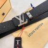 693202e53a89a121ed550d7d Top-Tier LV Louis Vuitton L-Logo Polished Stainless Steel Buckle Belt - Genuine French Cross-Grain Top Layer Calfskin, 3.8cm Width, with NXP Anti-Counterfeit Chip (Original Box)