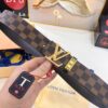 693202e63a89a121ed550d8c LV Men's Belt, Latest Style, ZP Molded, Matching Classic Checkered Fabric, Genuine Cowhide, Stainless Steel Buckle with Thickened Hardware, 4.0cm Width