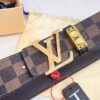 693202e63a89a121ed550d8d LV Men's Belt, Latest Style, ZP Molded, Matching Classic Checkered Fabric, Genuine Cowhide, Stainless Steel Buckle with Thickened Hardware, 4.0cm Width