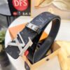 693202e73a89a121ed550d96 Louis Vuitton LV Men's Belt, Latest Design, ZP Molded, Full-Grain Cowhide Leather, Stainless Steel Buckle with Rhinestone Inlay, 4.0cm Width