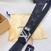 693202e73a89a121ed550d97 Louis Vuitton LV Men's Belt, Latest Design, ZP Molded, Full-Grain Cowhide Leather, Stainless Steel Buckle with Rhinestone Inlay, 4.0cm Width