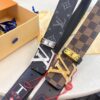 693202e73a89a121ed550d99 Louis Vuitton LV Men's Belt, Latest Design, ZP Molded, Full-Grain Cowhide Leather, Stainless Steel Buckle with Rhinestone Inlay, 4.0cm Width