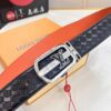 693202e73a89a121ed550d9d LV Men's Belt - Original Imported Woven Full-Grain Leather, Double-Sided Use, Steel Hardware with Inner Letters, 3.8cm Width