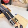 693202e73a89a121ed550da2 LV Men's Belt - Original Imported Woven Full-Grain Leather, Double-Sided Use, Steel Hardware with Inner Letters, 3.8cm Width