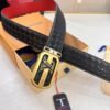 Louis Vuitton LV Men's Belt, Woven Top-Layer Leather, Slim Grain Calfskin, Steel Hardware with Double-Sided Design, 3.8cm Width