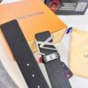 693202ea3a89a121ed550dbd Top-Tier LV Louis Vuitton L-Logo Polished Stainless Steel Buckle Belt - Imported French Cross-Grain Top-Layer Calfskin, 3.8cm Width, Authentic NXP Chip & Official Anti-Counterfeit Verification